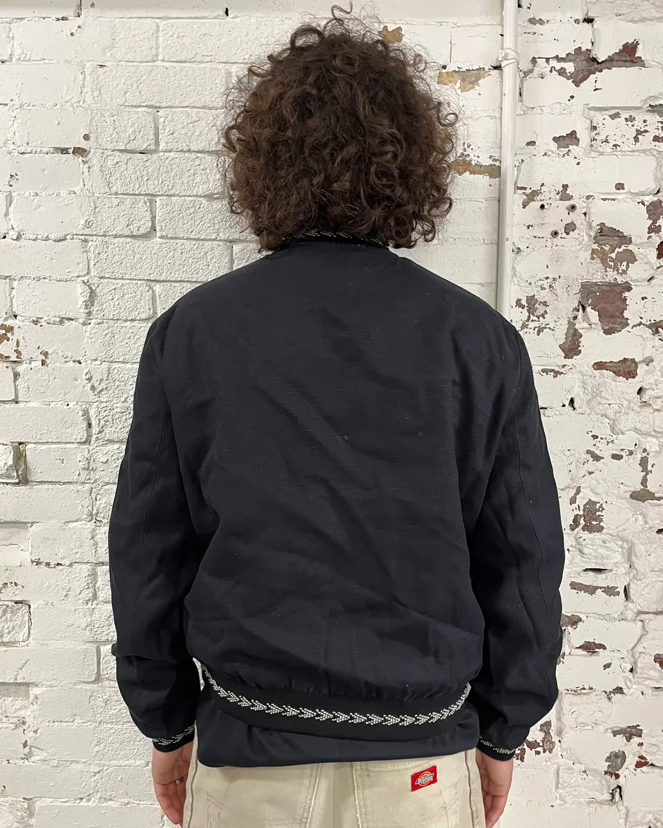 AW2017 Saint Laurent Black Silk Embroidered Bomber Jacket - Image 3