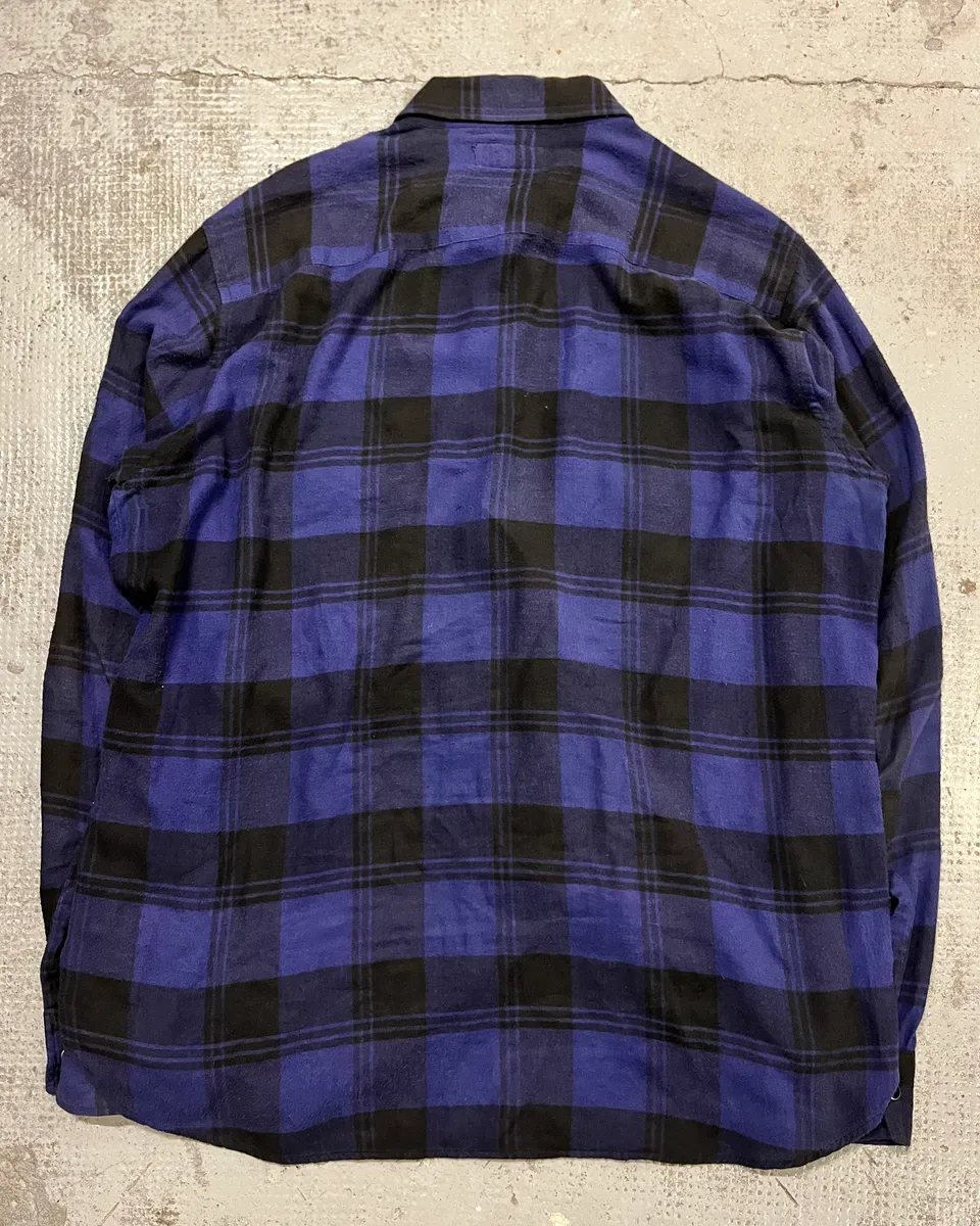 AW2017 Saint Laurent Blue & Black Flannel Shirt - Image 7