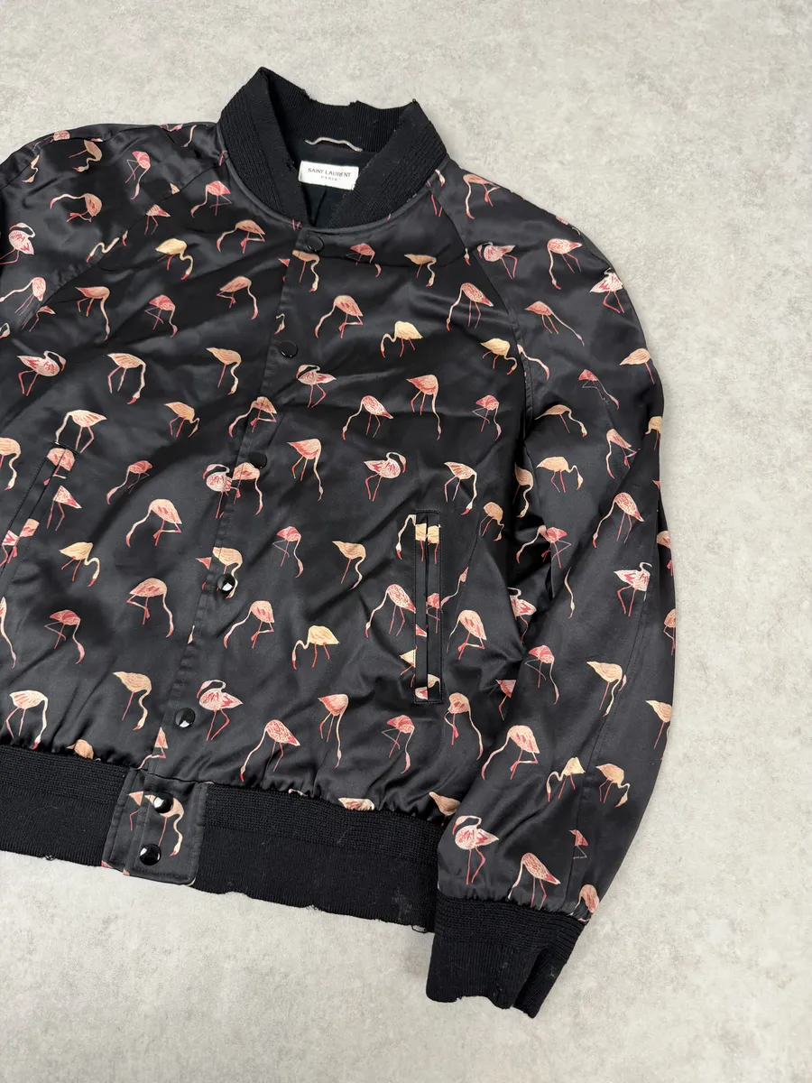 AW2017 Saint Laurent Flamingo Black Jacket - Image 9