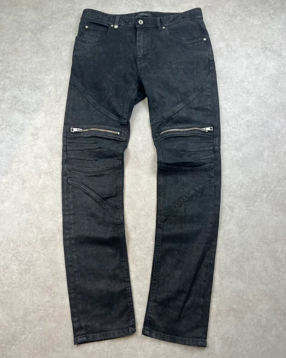AW2018 Cavalli Black Rock Biker Denim Jeans