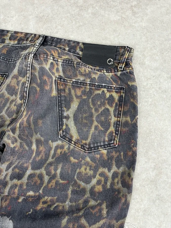 AW2018 Cavalli Fire Magma Leopard Grey Denim Jeans - Image 5