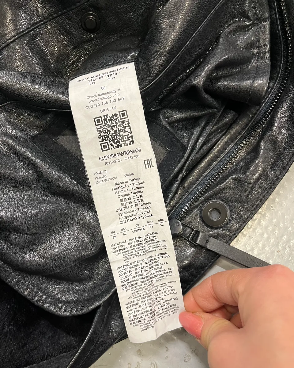 AW2018 Emporio Armani Black Long Suede Leather Coat - Image 10