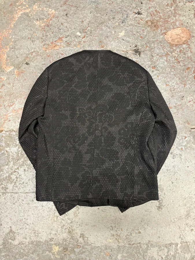 AW2018 Emporio Armani Snakeskin Embossed Black Asymmetrical Jacket - Image 5