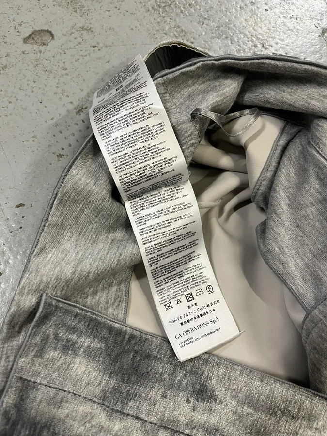 AW2018 Giorgio Armani Belted Wide Soft Grey Silver Pants - Image 11