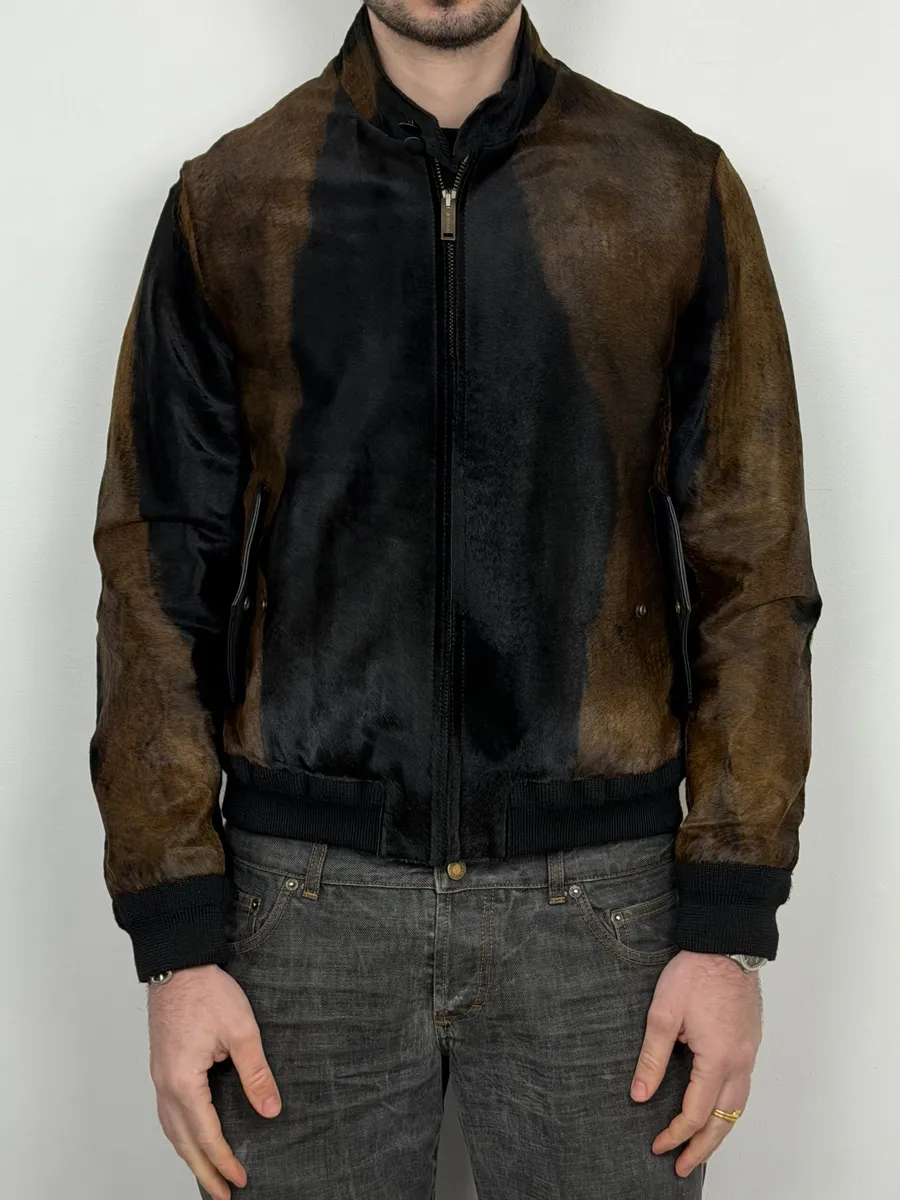 AW2018 Golden Goose Black & Brown Pony Hair Leather Jacket - Image 5