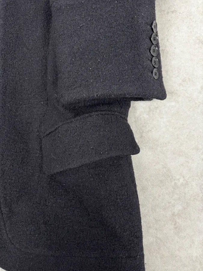 AW2018 John Galliano Black Buttoned Wool Classy Jacket - Image 8