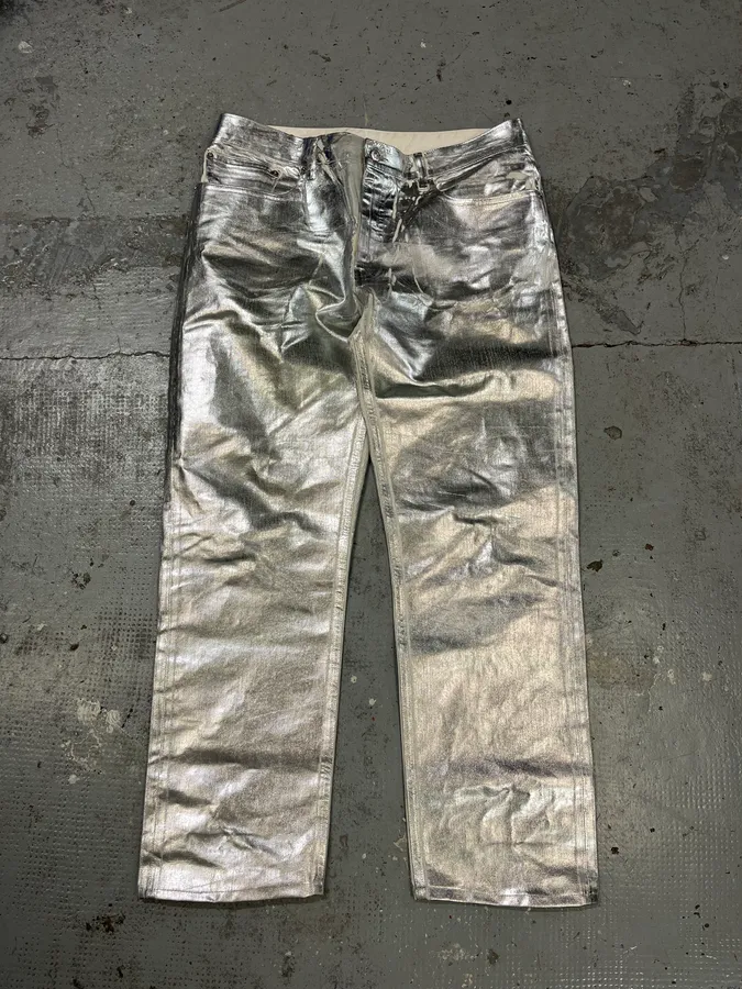 AW2018 Maison Margiela Silver Astro White Jeans - Image 5