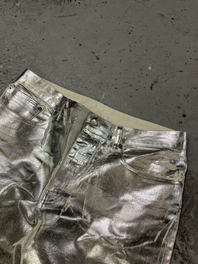 AW2018 Maison Margiela Silver Astro White Jeans - Image 6