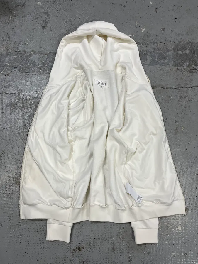 AW2018 Maison Margiela White 5 Zips Zip-up Hoodie - Image 8