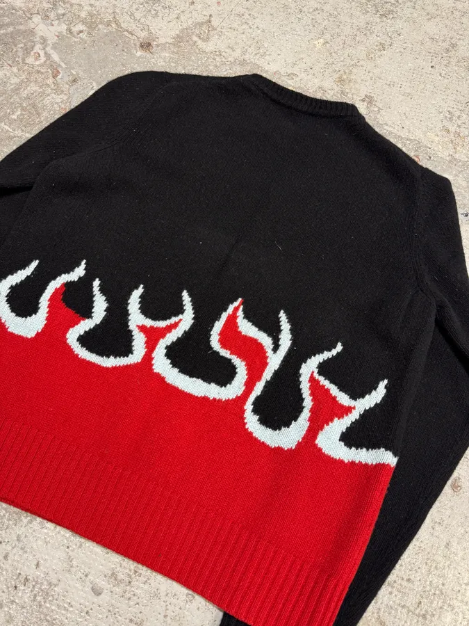 AW2018 Prada Black & Red Fire Sweater - Image 6