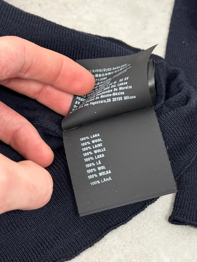 AW2018 Prada Navy Wool Classic Sweater - Image 10