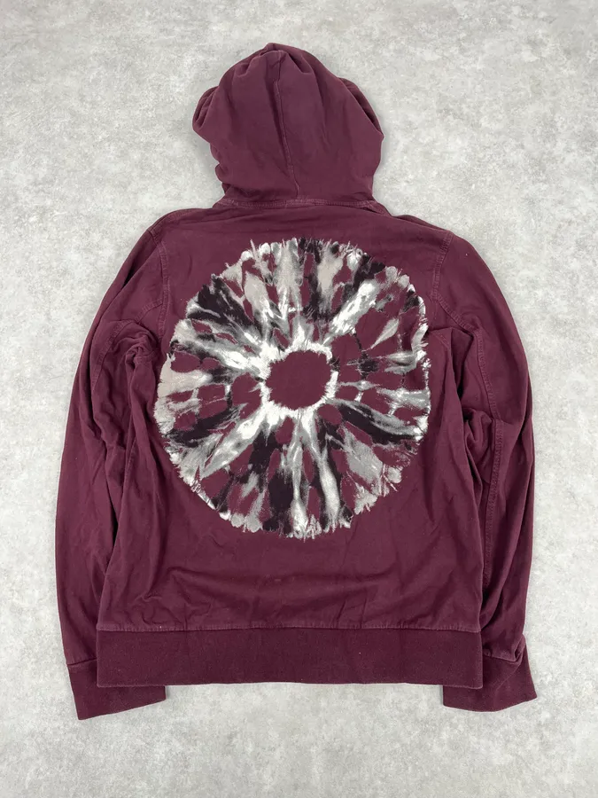 AW2019 Dries van Noten Bordeaux Psycho Hallucination Back Hoodie - Image 4