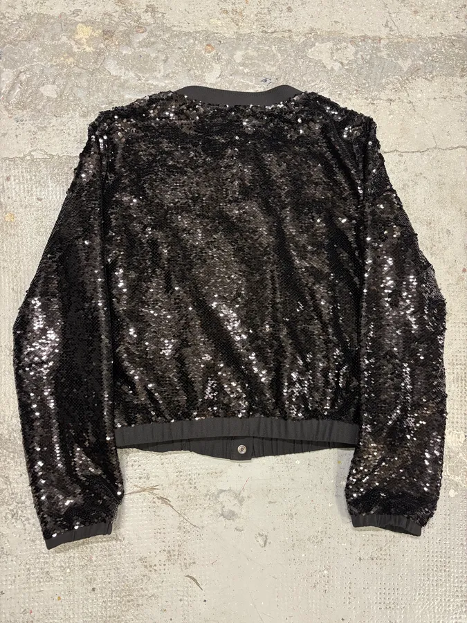 AW2019 Emporio Armani Black Glitters Buttoned Cardigan - Image 6