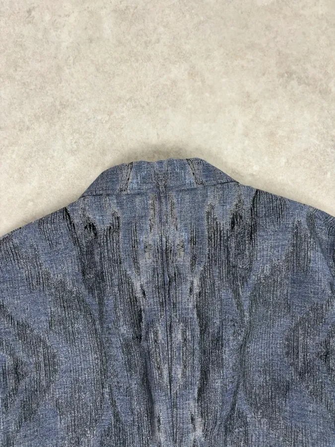 AW2019 Emporio Armani Double-Breasted Metallic Textured Blazer Jacket - Image 6