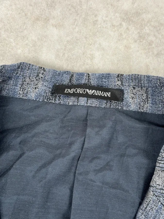 AW2019 Emporio Armani Double-Breasted Metallic Textured Blazer Jacket - Image 8