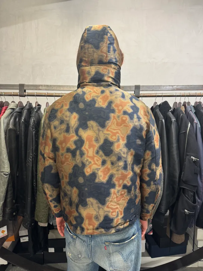 AW2019 Emporio Armani Impressionist Wavy Effect Beige Navy Jacket - Image 4