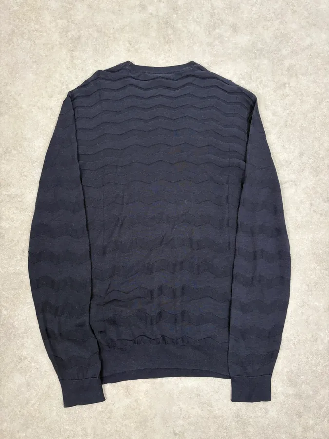 AW2019 Emporio Armani Navy Zigzag Classy Sweater - Image 6