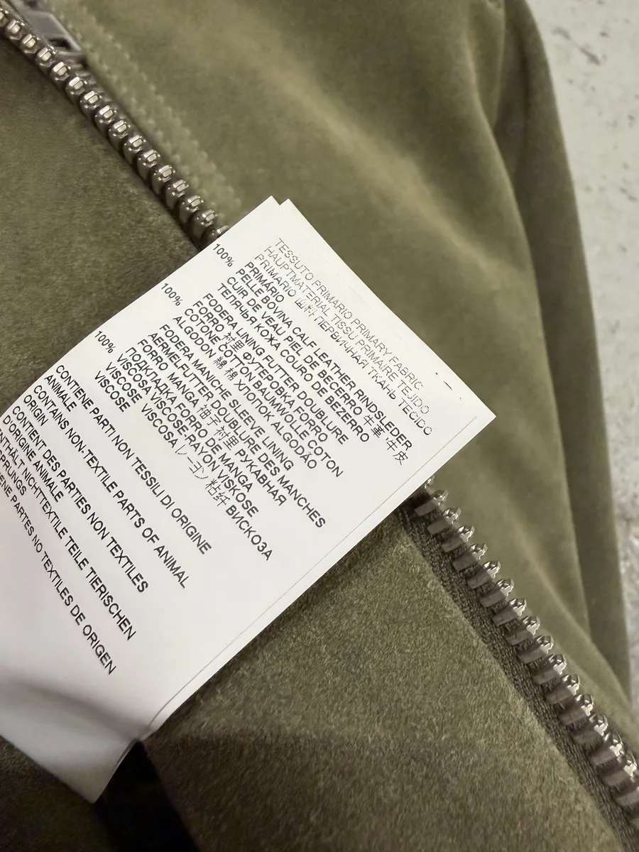 AW2019 Maison Margiela 5-Zip Biker Green Suede Leather Jacket - Image 12