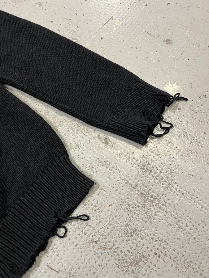 AW2019 Saint Laurent Distressed Black Sweater - Image 6