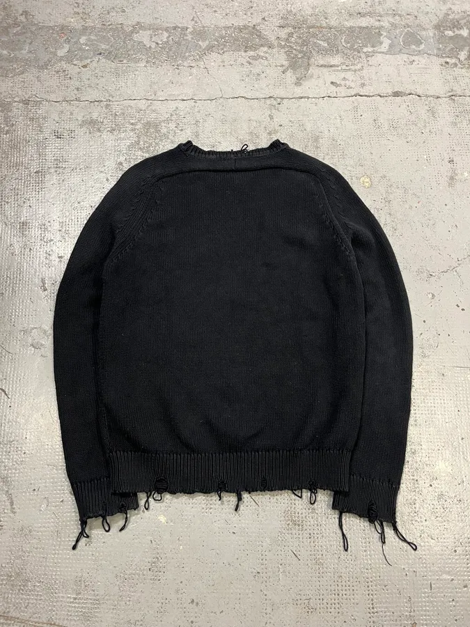 AW2019 Saint Laurent Distressed Black Sweater - Image 7
