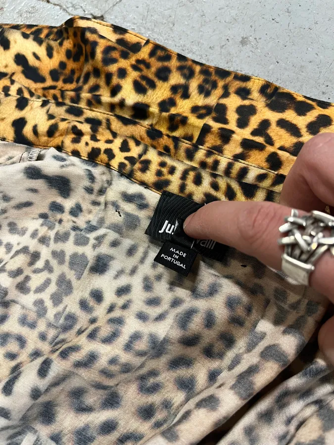 AW2020 Cavalli Leopard Print Silk Savage Shirt - Image 11
