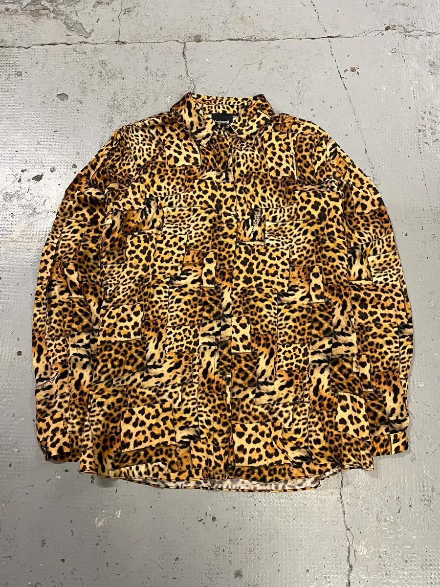 AW2020 Cavalli Leopard Print Silk Savage Shirt - Image 3