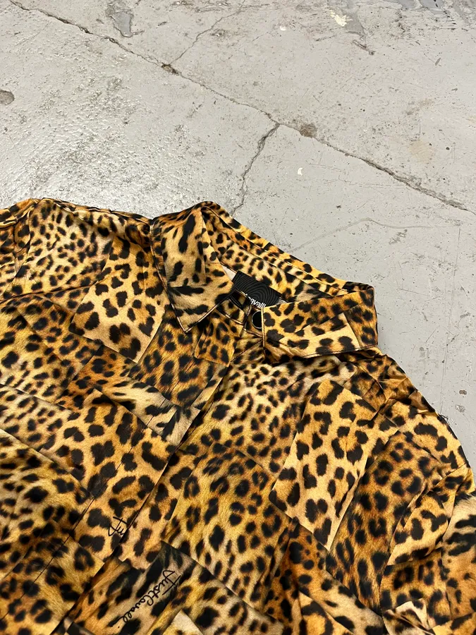 AW2020 Cavalli Leopard Print Silk Savage Shirt - Image 5