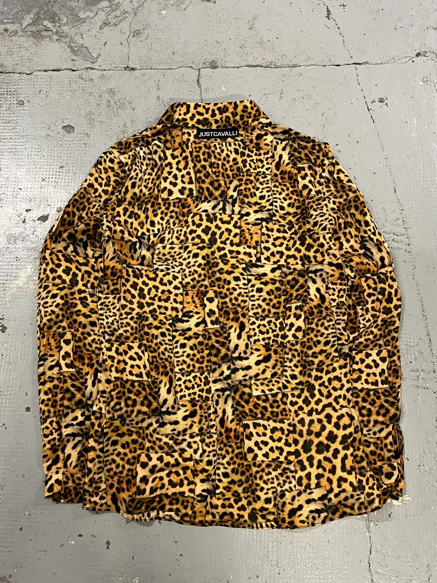 AW2020 Cavalli Leopard Print Silk Savage Shirt - Image 6