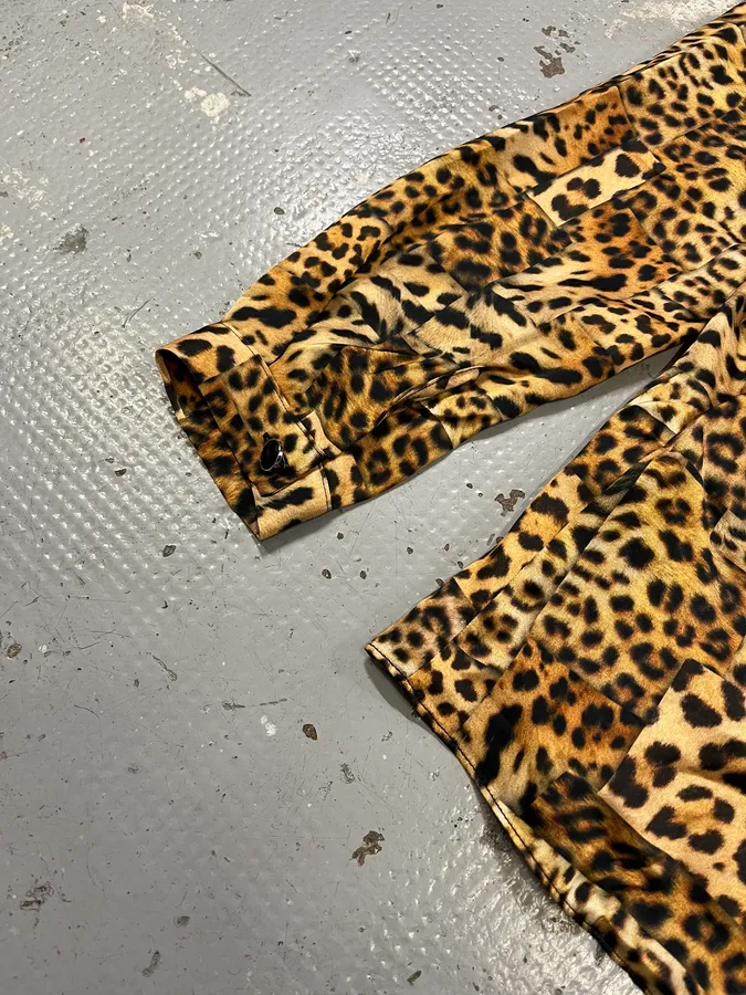 AW2020 Cavalli Leopard Print Silk Savage Shirt - Image 8