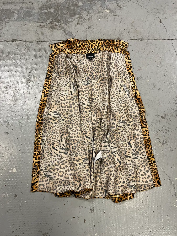 AW2020 Cavalli Leopard Print Silk Savage Shirt - Image 9