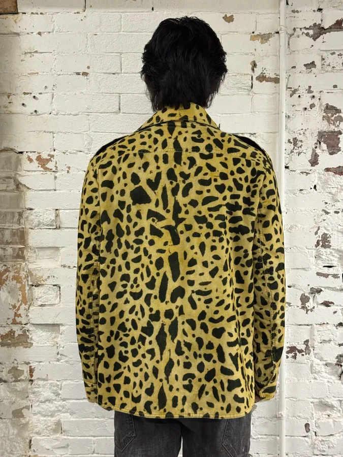 AW2020 Dries Van Noten Corduroy Leopard Yellow Jacket - Image 3