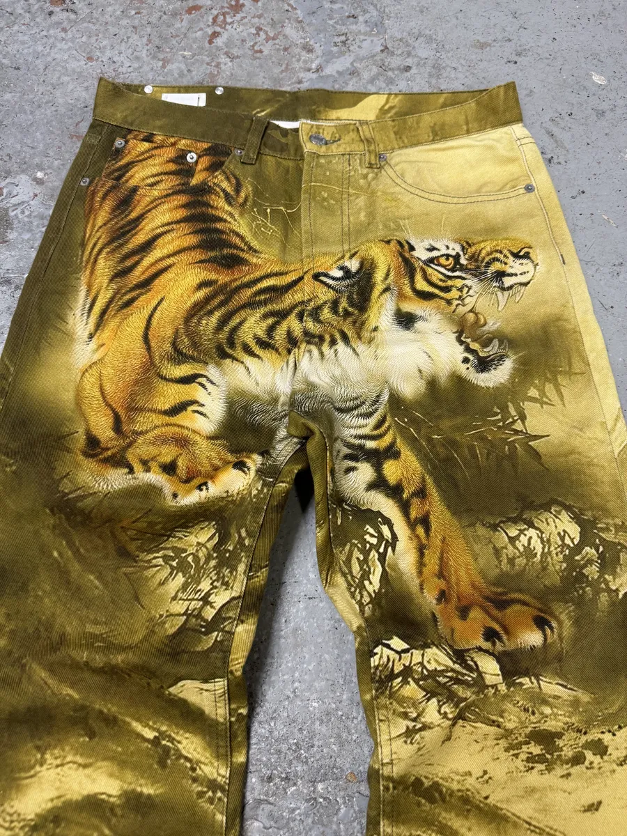 AW2020 Dries Van Noten Tiger Gold Pants - Image 8