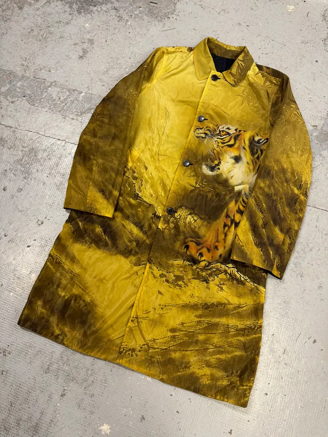 AW2020 Dries Van Noten Tiger Print Reversible Trench Coat - Image 3