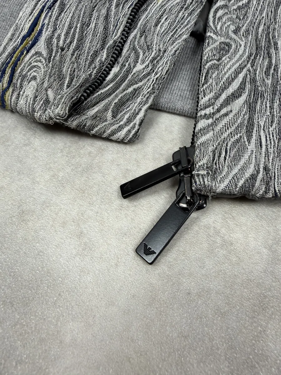 AW2020 Emporio Armani Grey Psychadelic Bomber Jacket - Image 12