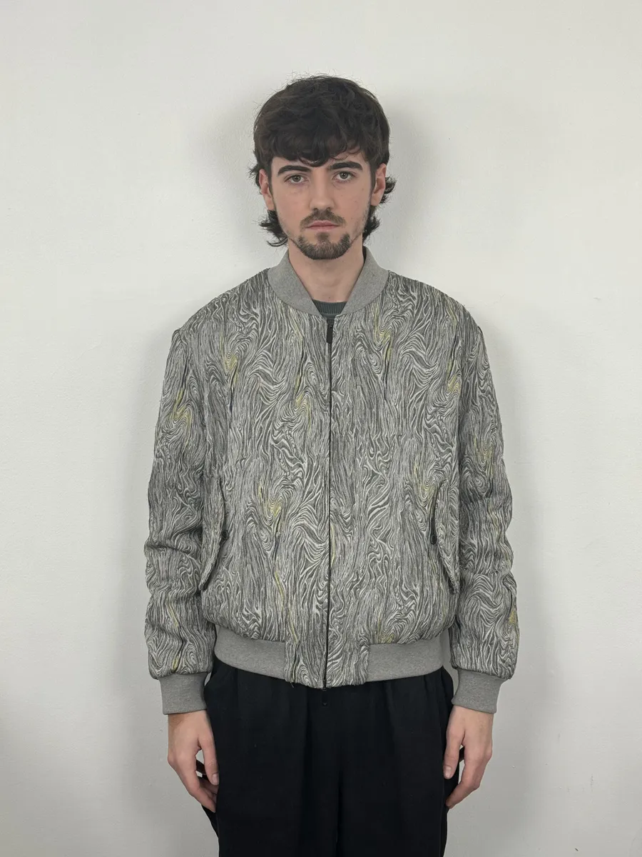 AW2020 Emporio Armani Grey Psychadelic Bomber Jacket - Image 3