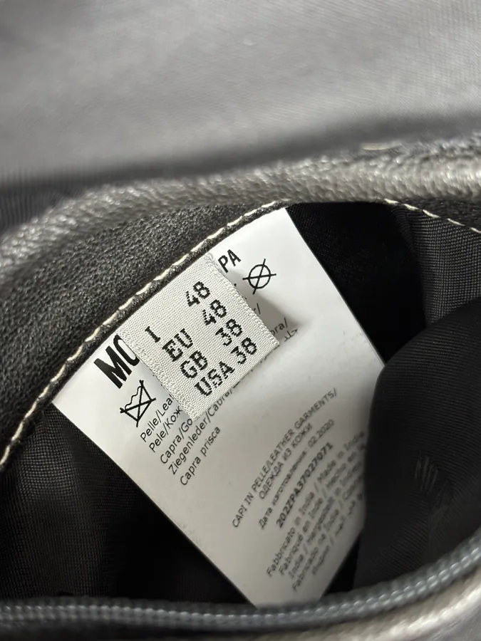 AW2020 Moschino Faded Leather Trucker Bomber Grey Jacket - Image 14