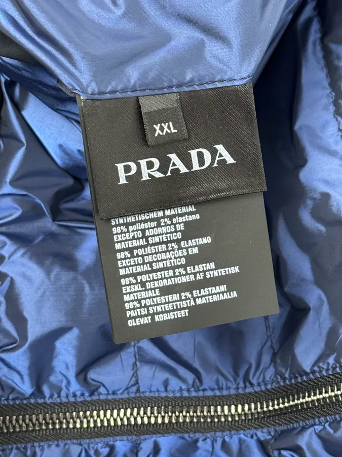 AW2020 Prada Black & Navy Reversible Puffer Hooded Jacket - Image 16