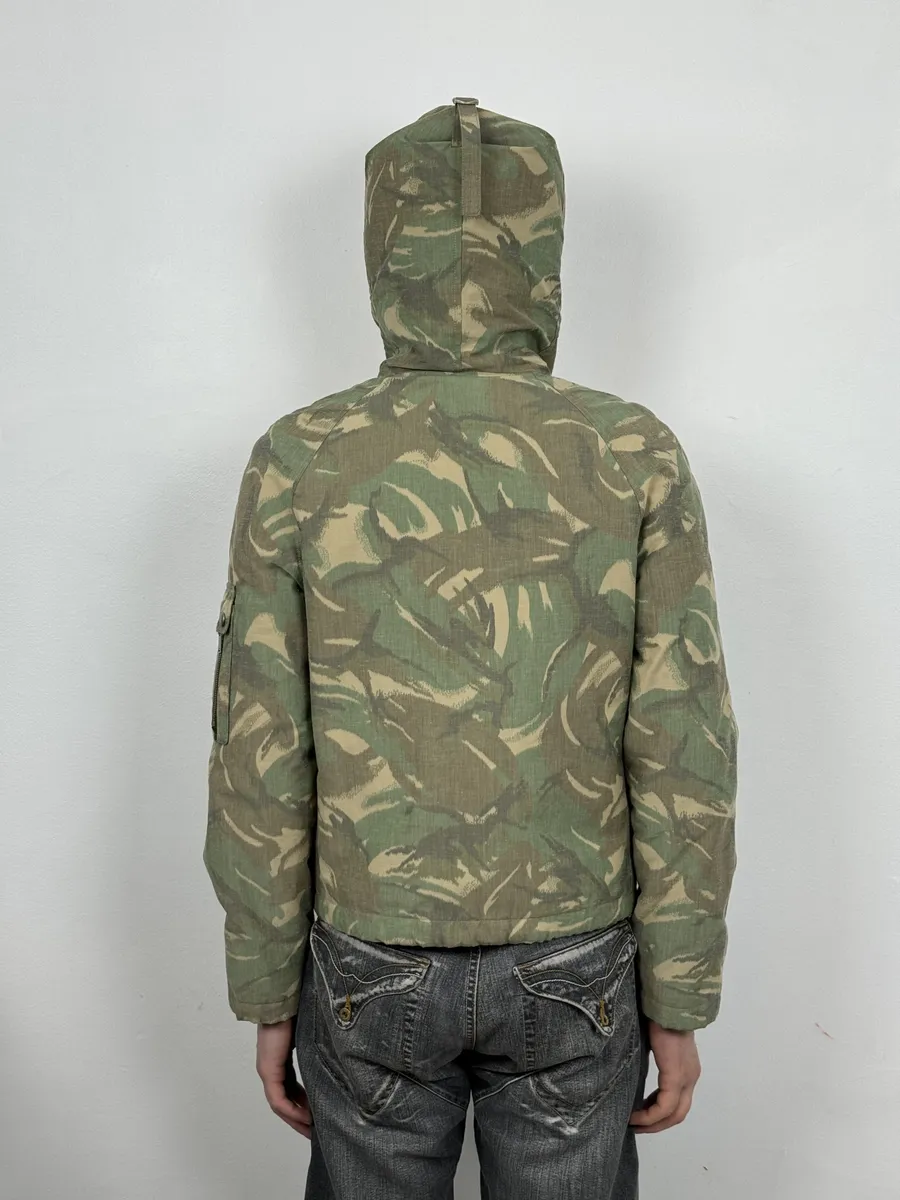 AW2020 Saint Laurent Military Hooded Camo Green Jacket - Image 4