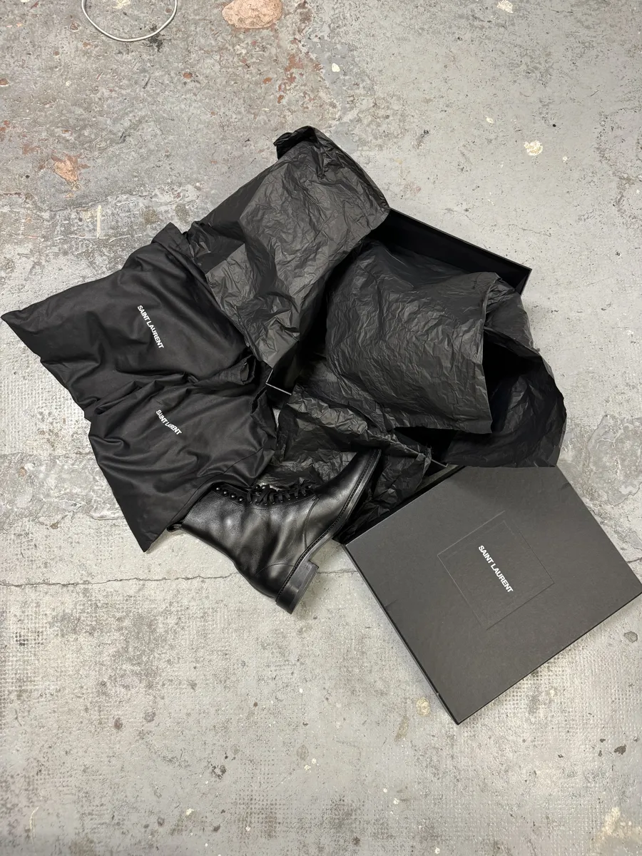 AW2020 Saint Laurent Stalker Black Leather Ankle Boots - Image 2
