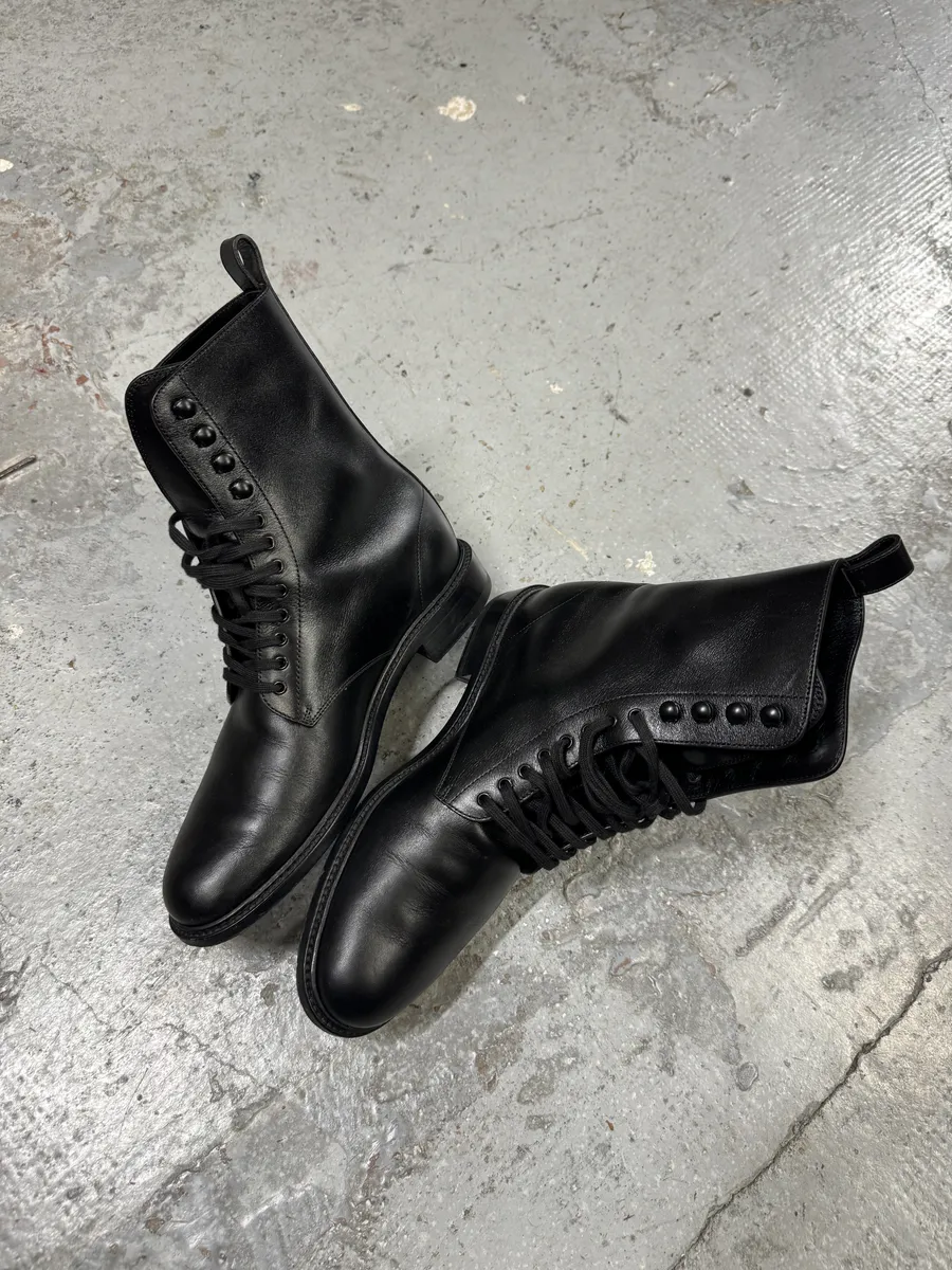 AW2020 Saint Laurent Stalker Black Leather Ankle Boots - Image 4