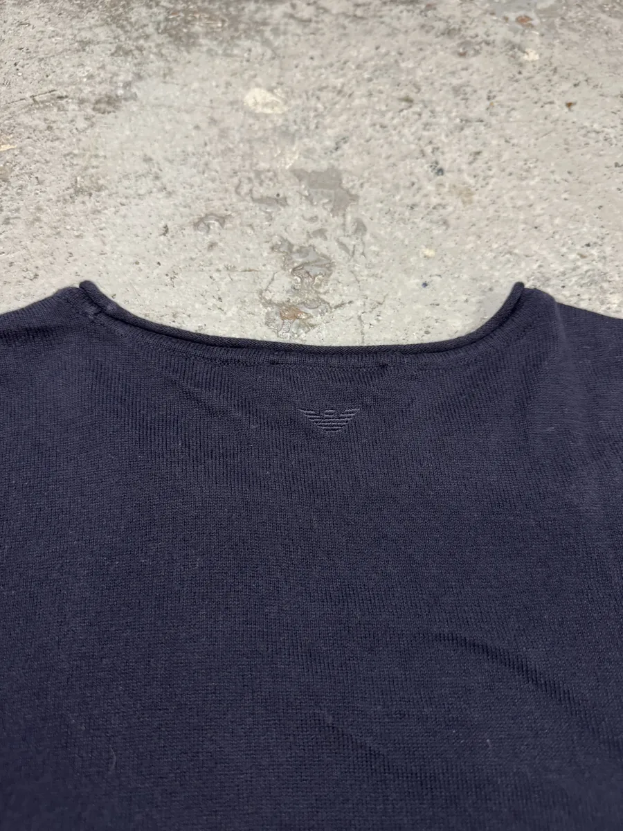 AW2021 Emporio Armani Blue Structured Sweater - Image 6