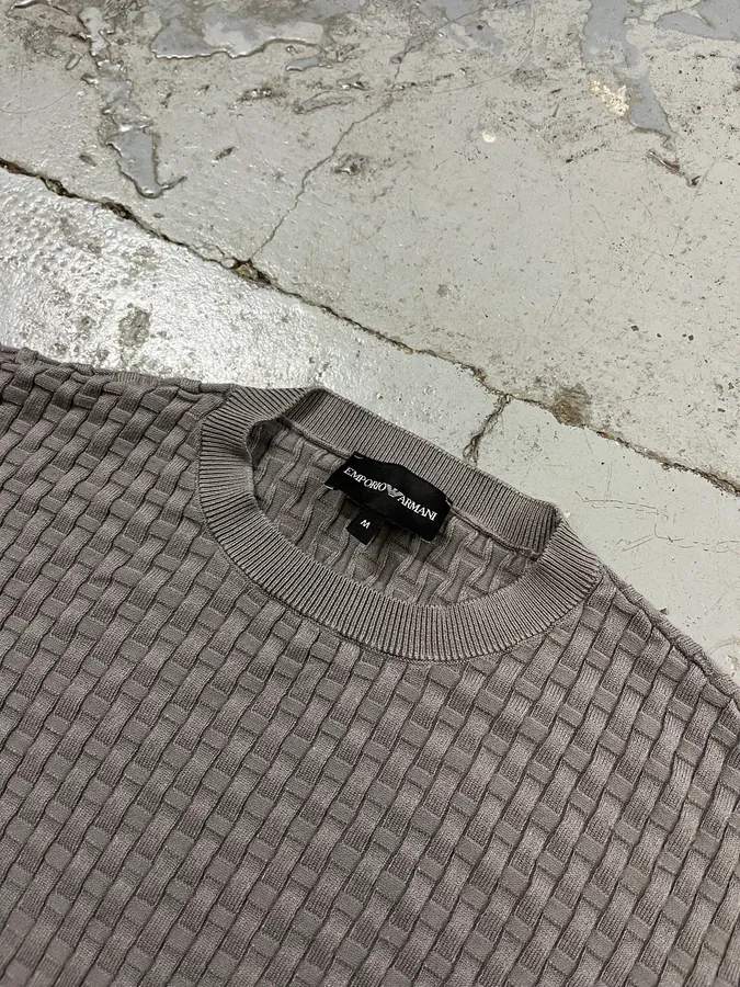 AW2021 Emporio Armani Woven Grey Sweat - Image 6