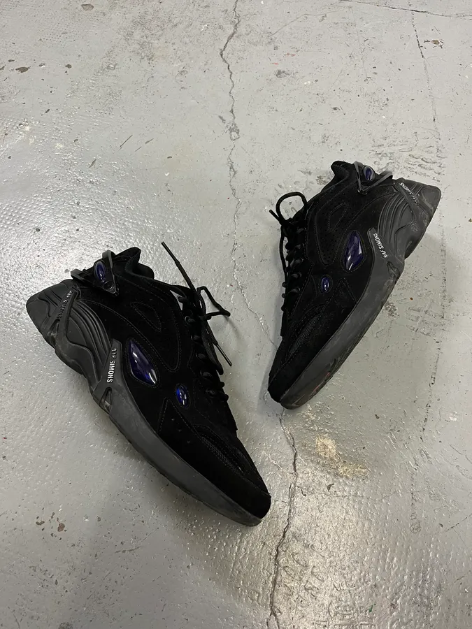 AW2021 Raf Simons Cylon Black Suede Leather Sneakers - Image 2