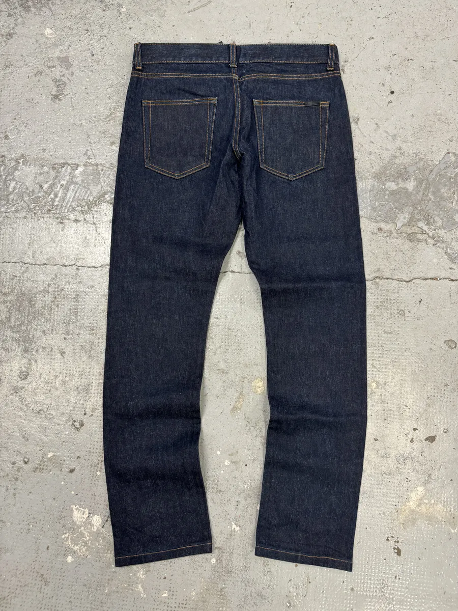 AW2021 Saint Laurent Brut Navy Slim Denim Jeans - Image 2