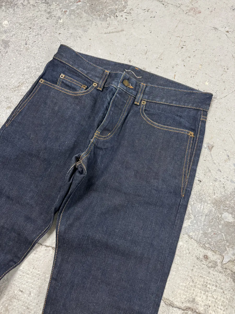AW2021 Saint Laurent Brut Navy Slim Denim Jeans - Image 6
