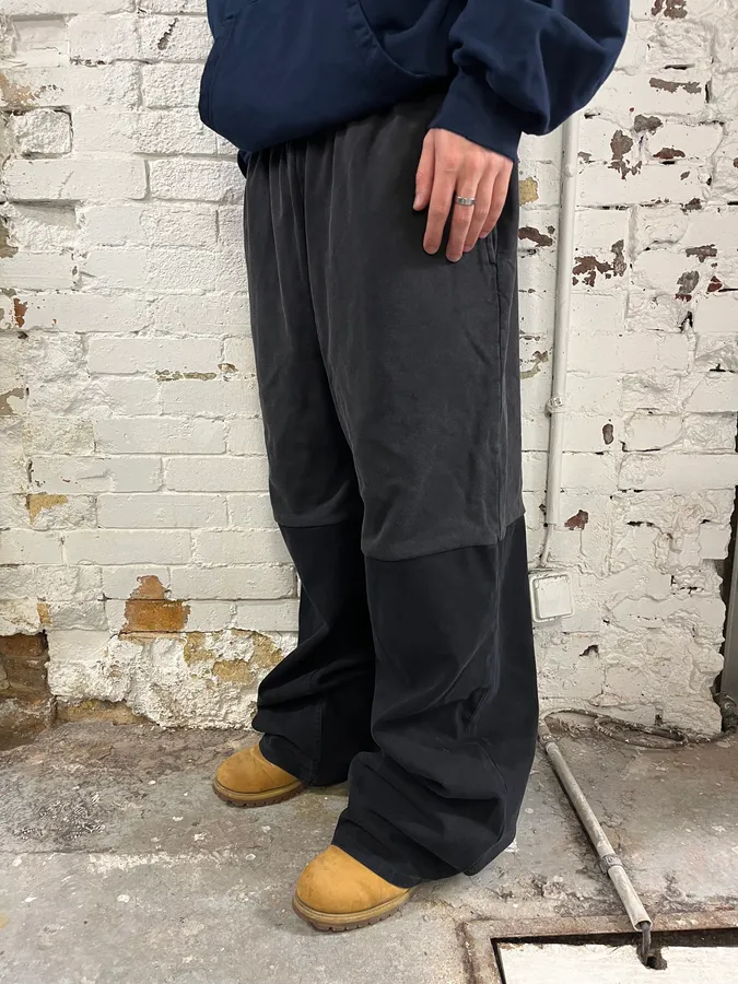 AW2022 Balenciaga Hybrid Denim & Cotton Oversized Black Jogger Pants - Image 2