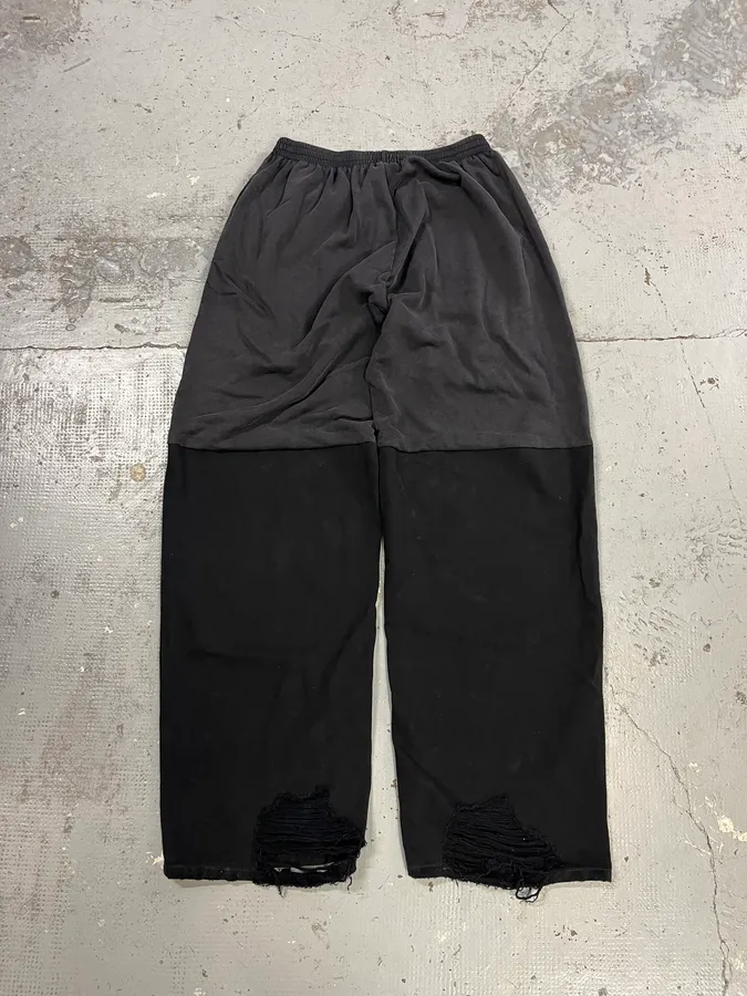 AW2022 Balenciaga Hybrid Denim & Cotton Oversized Black Jogger Pants - Image 8