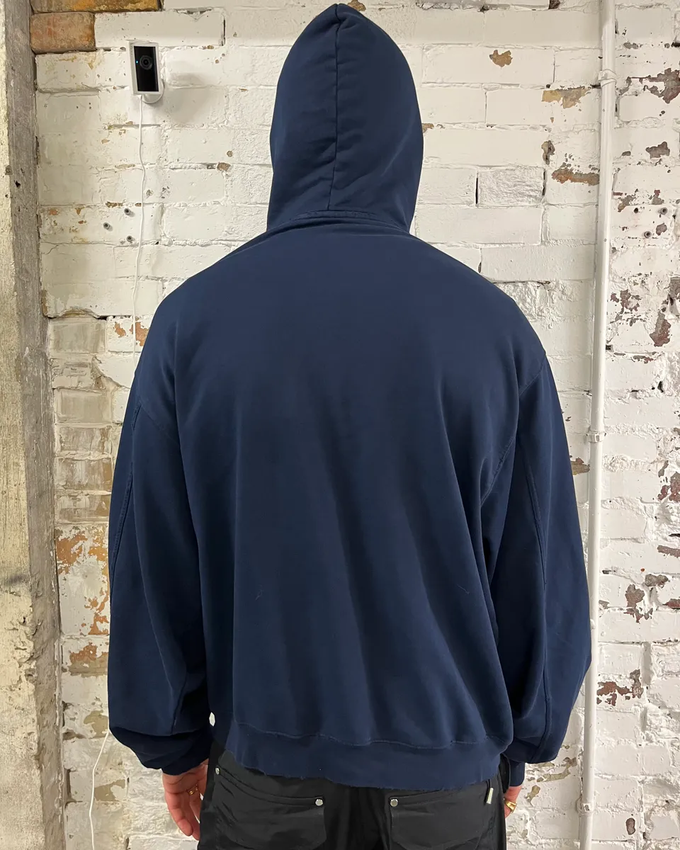 AW2022 Balenciaga Oversized Navy Hoodie by Demna - Image 4