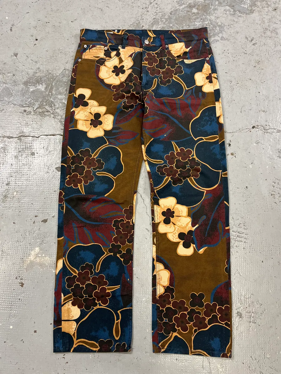 AW2022 Dries Van Noten Multicolored Autumn Flowers Pants