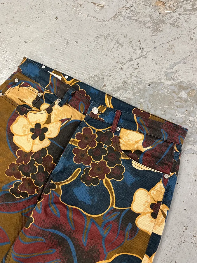 AW2022 Dries Van Noten Multicolored Autumn Flowers Pants - Image 6